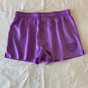 PINK Victoria’s Secret Women’s Purple Satin Sleep Shorts, sz-Sm, NWT